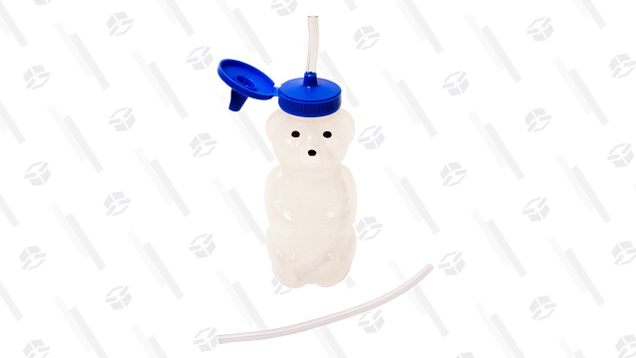 It seems almost too simple, but the Honey Bear Drinking Cup is by far the best tool we found for training a kid to drink from a straw.